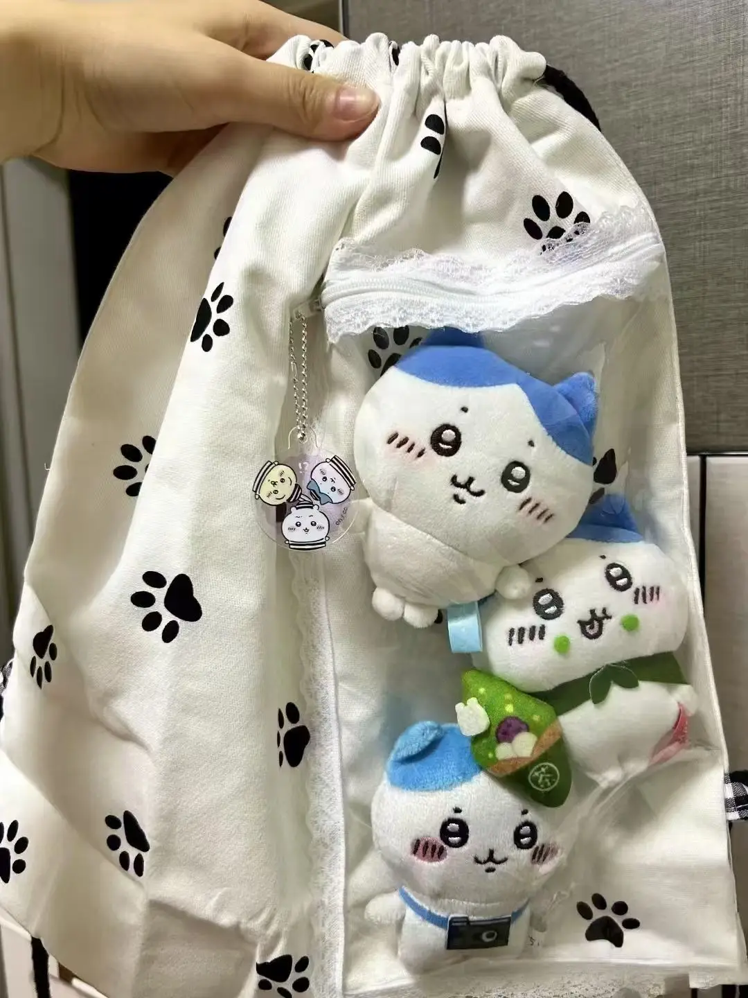 

Cute Dog Paw Print Pattern Dstring Bapa Student Class Double oulder Bag Commuter Sle Casual Cartoon Print