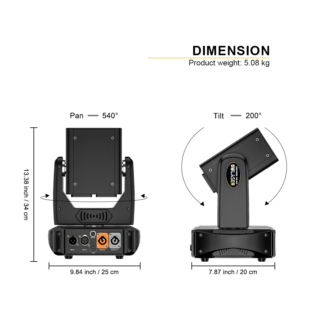 CONSTELLASER 20KPPS 6W Animation Moving Head Laser Light  High Speed Galvanometer APP Control for DJ Disco Theater Club