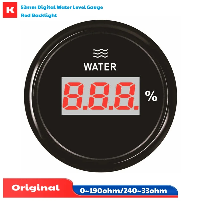 

Автоматические цифровые уровнемеры воды 52 мм с входным сигналом 0-190 Ом, 240-33 Ом, американский стандарт, индикатор уровня воды 0-100%