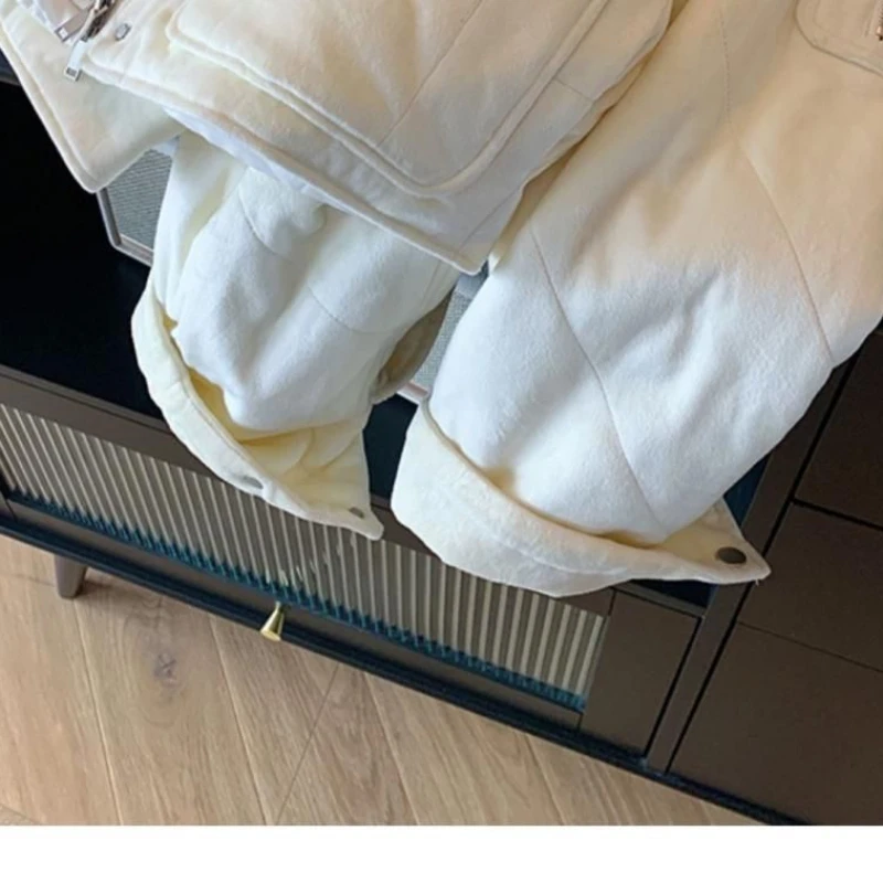 American casual hot girl warm short jacket autumn and winter suede thick women's trendy cotton jacket