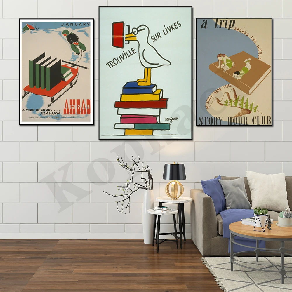 Abstract Vintage Classroom Art Back to Nature Books Library Classroom Literary Quote Poster