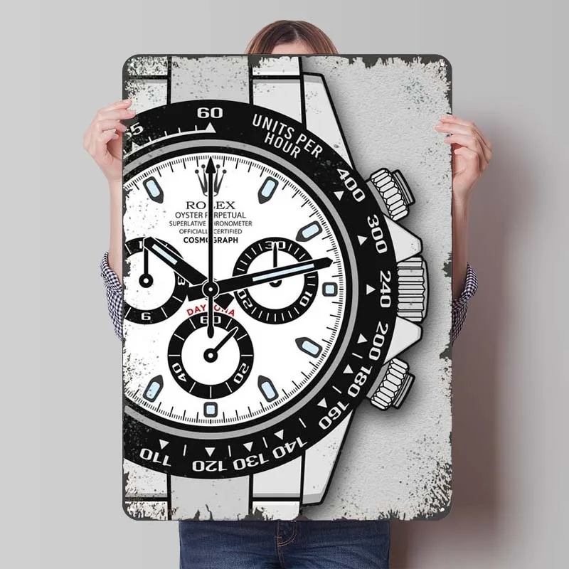 Daytona Panda Chronograph Metal Sign Classic Watch Poster Vintage Home Decor Items Custom Tinplate Signs for Wall Art Decoration