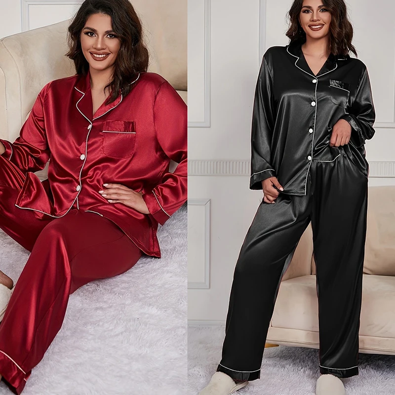 

2025 Soft Comfortable Solid Color Sleepwear Autumn Long Sleeve Soothing Home Casual Sleepwear Long Style Loungewear Sleepwear