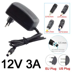 AC DC Adapter Converter 5.5*2.1mm 4.0*1.7mm 3.5*1.35mm 2.5*0.7mm Plug DC 12V 3A AC 110V-240V Power Supply Charger