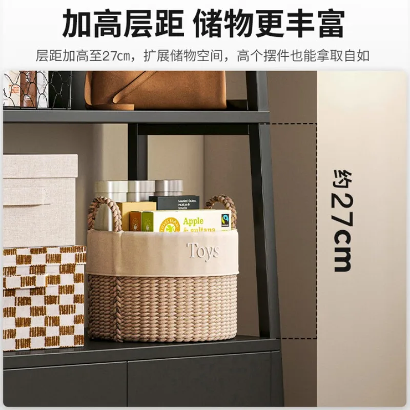 Bookshelf Shelf Floor-to-ceiling bedroom Household multi-layer storage Wrought iron storage display Living room trapezoidal shel