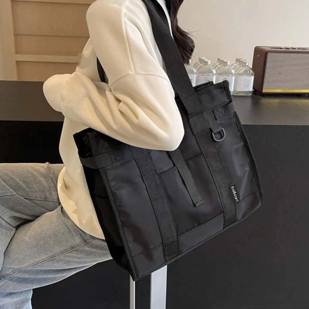 Casual Large Capacity Oxford Briefcase Multi-functional Waterproof Oxford Crossbody Bag Solid Color Portable Shoulder Bag Travel