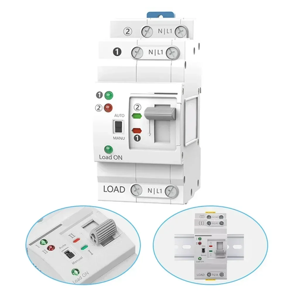 ATS Automatische Omschakelaar Elektrische Keuzeschakelaar Dual Schakelaar Voor Generator Intelligentie Lichtschakelaar 2P 63A 220V