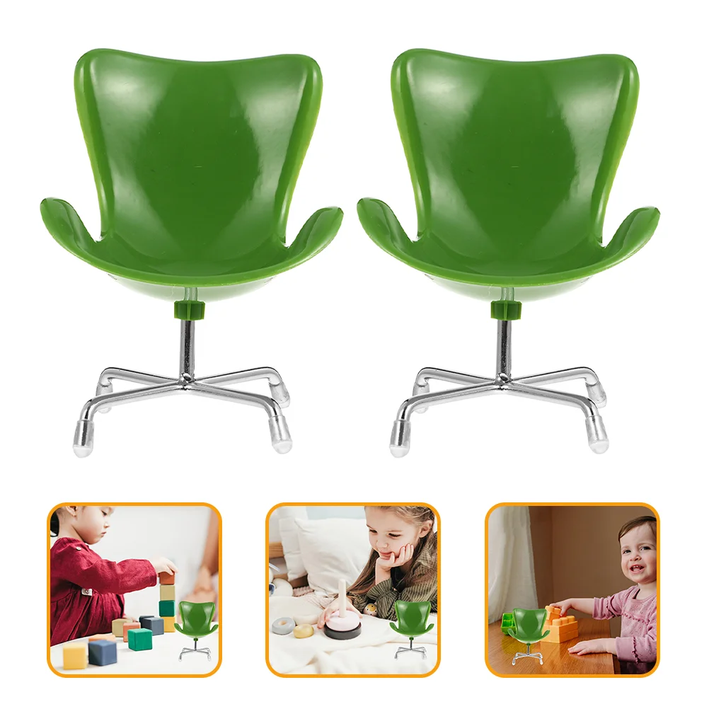 2-delige eierstoel fauteuil micro landschap decoratie simulatie miniatuur draaibaar model huis plastic accessoire