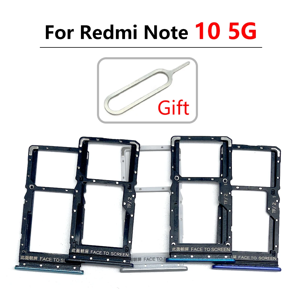 Sim Card Tray For Xiaomi Redmi Note 10 Note 10S Note 10 Pro 4G 5G SIM Card Adapter Dual Sim Card Holder Spare Parts