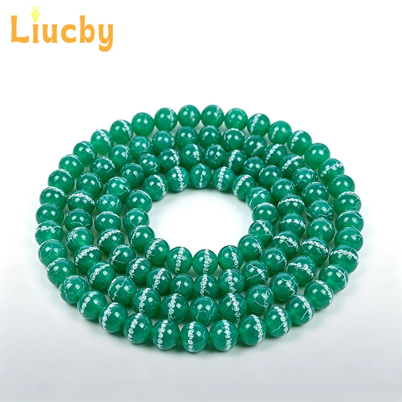 Ring Diamonds Smooth Natural Green 5A Diamond Agate Handmade For Jewelry Making DIY Charm Bracelet Rings 15' Wholesales 6/8/10MM
