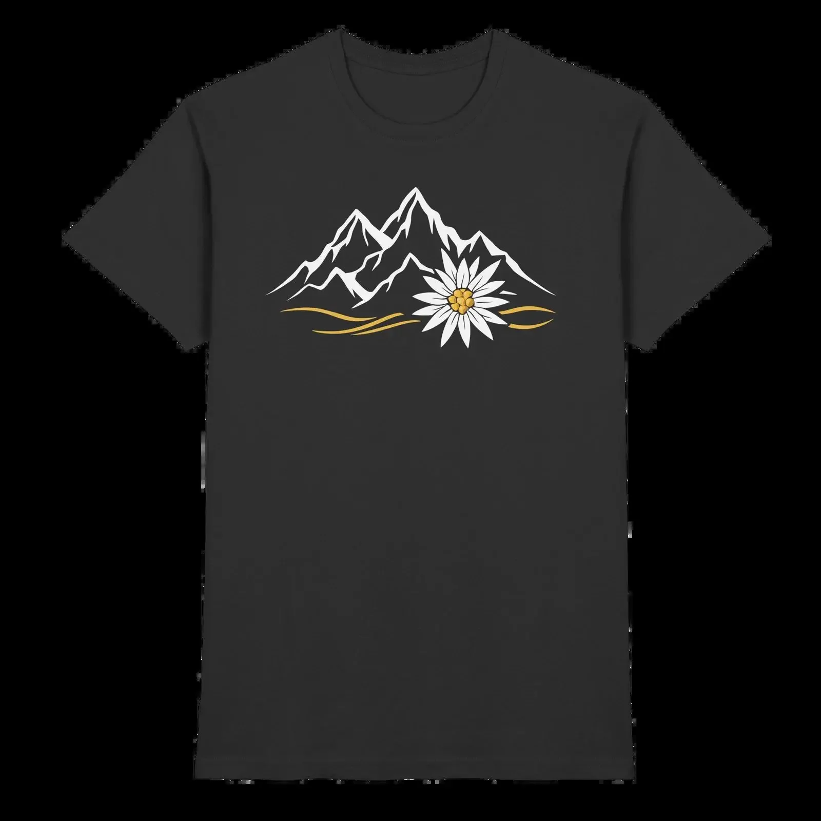 Футболка Alpen с принтом Edelweiß Berge, винтажная, в стиле Trachtenshirt, для Lederhose, подарок на Volksfest, с легким графическим рисунком, модная, стильная.