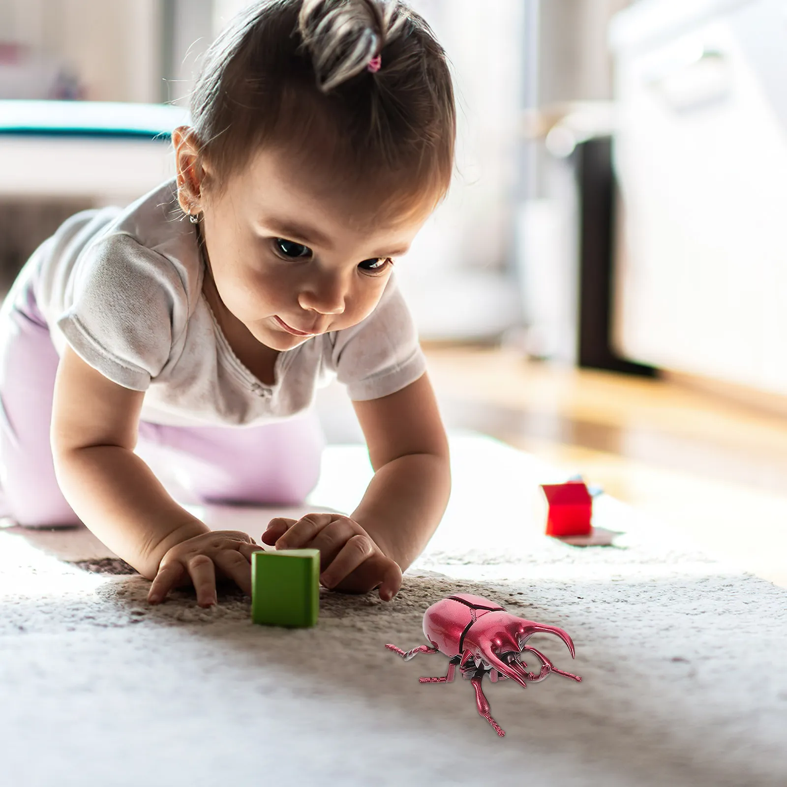 

3Pcs Colorful Windup Beetle Gold Green Red April Fool Party Halloween Plastic Bugs Fake Realistic Insect Play Bugs