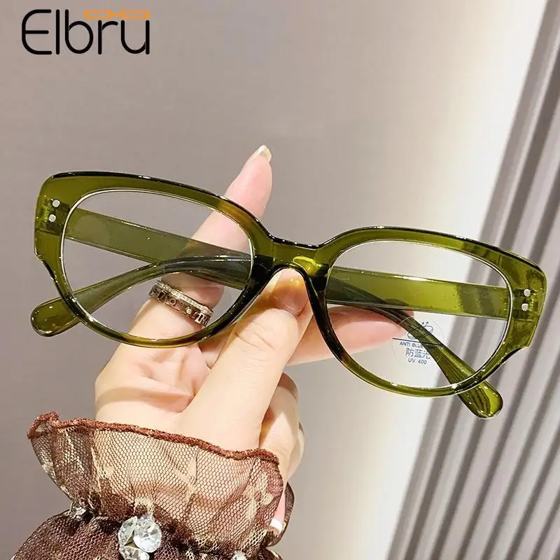 

Elbru Anti Blue Light Myopia Glasses Women Female Cat Eye Clear Nearsighted Eyeglasses Men Shortsighted Optical Eyewear 0 to-400