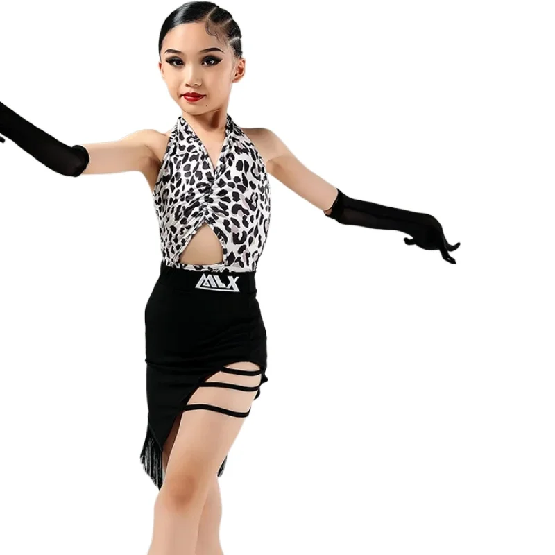 Bambini vestito da ballo latino top e gonna Perfectional Girls Latin Stage Peformance Dancewear costumi da ballo