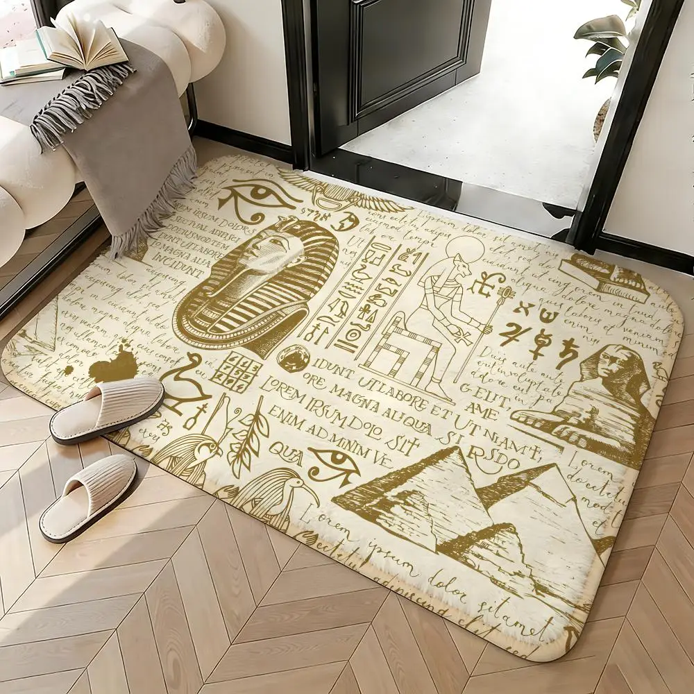 Soft Absorbent Non-Slip Rug Pattern egyptian pattern Floor Mat Home Decor Doormat Bedroom Floor Mat Shower Carpet
