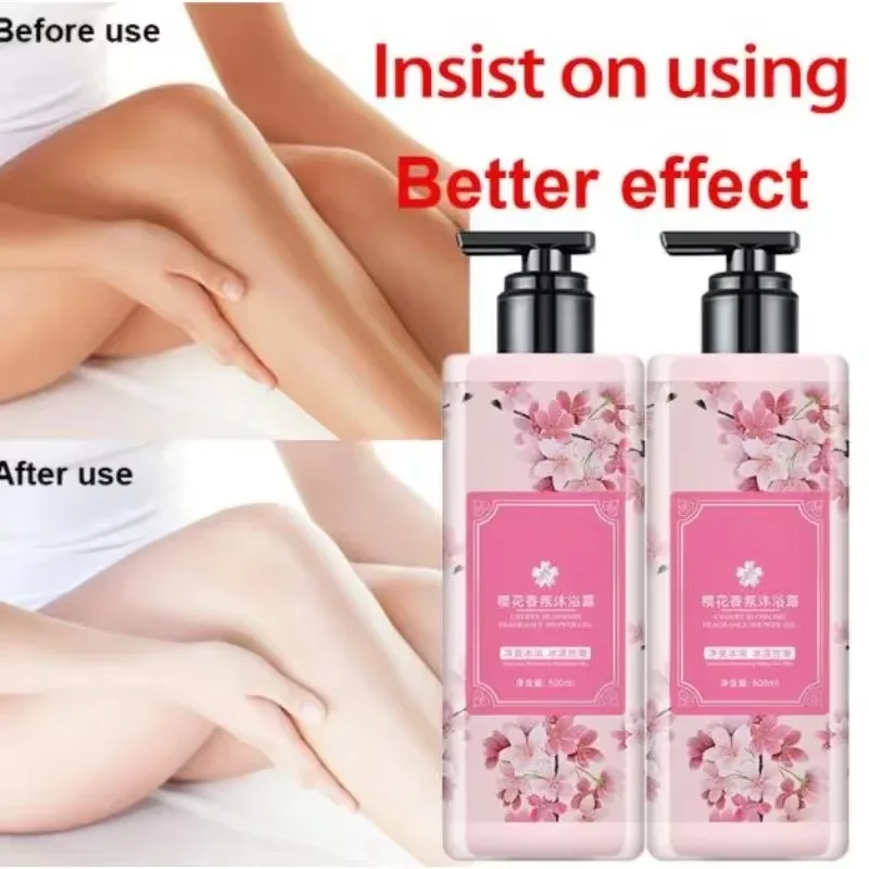 Sakura Lasting Fragrance whitening Body Wash Shower Gel for Dark Skin Care Exfoliating Deep Clean Dirt  Oil Control Moisturizing