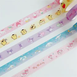 Cute Cartoon Sanrio Hello Kitty Cinnamoroll Pachacco Kuromi Kids DIY Closure Easy Tear Tape