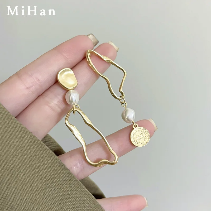 Modern Jewelry 925 Silver Needle Sweet Korean Temperament Irregular Simulated pearl Earrings For Women Female Gifts Accessories