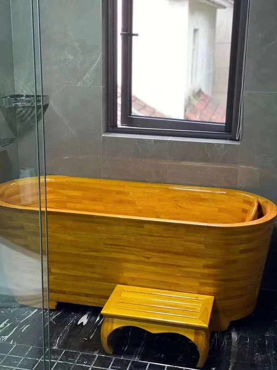 Beauty salon rubber solid wood bathtub wooden bath bucket