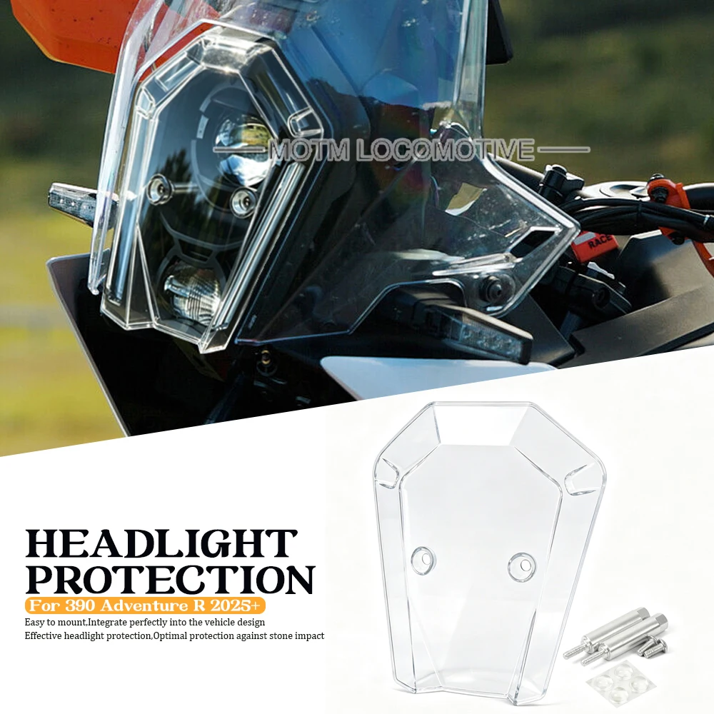 Front Headlight Guard for 390 Adventure R / X Motorcycle High Transparency Headlight Cover 2025 2026