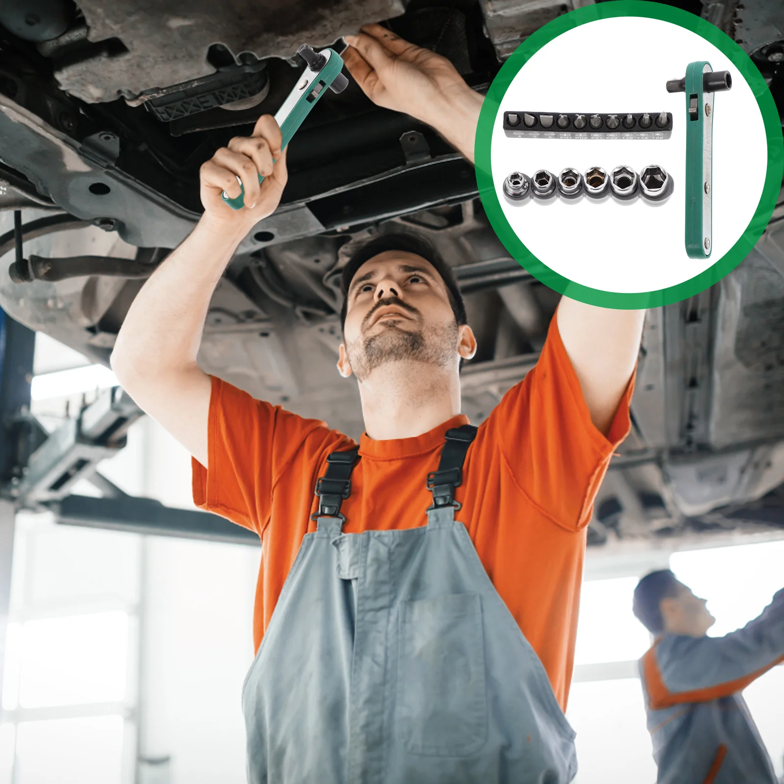 

1Set Combination Wrench Kit Strong Steel Ratchet Wrench for Home Auto Repair Efficient Tool with Multiple Sleeves