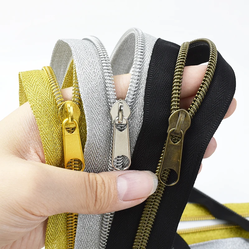 

5/10Meters Meetee 3# 5# Sewing Nylon Zipper Tapes with Zips Slidesr Bag Clothing Closure Zippers Jacket Repair Zip Replace Kits