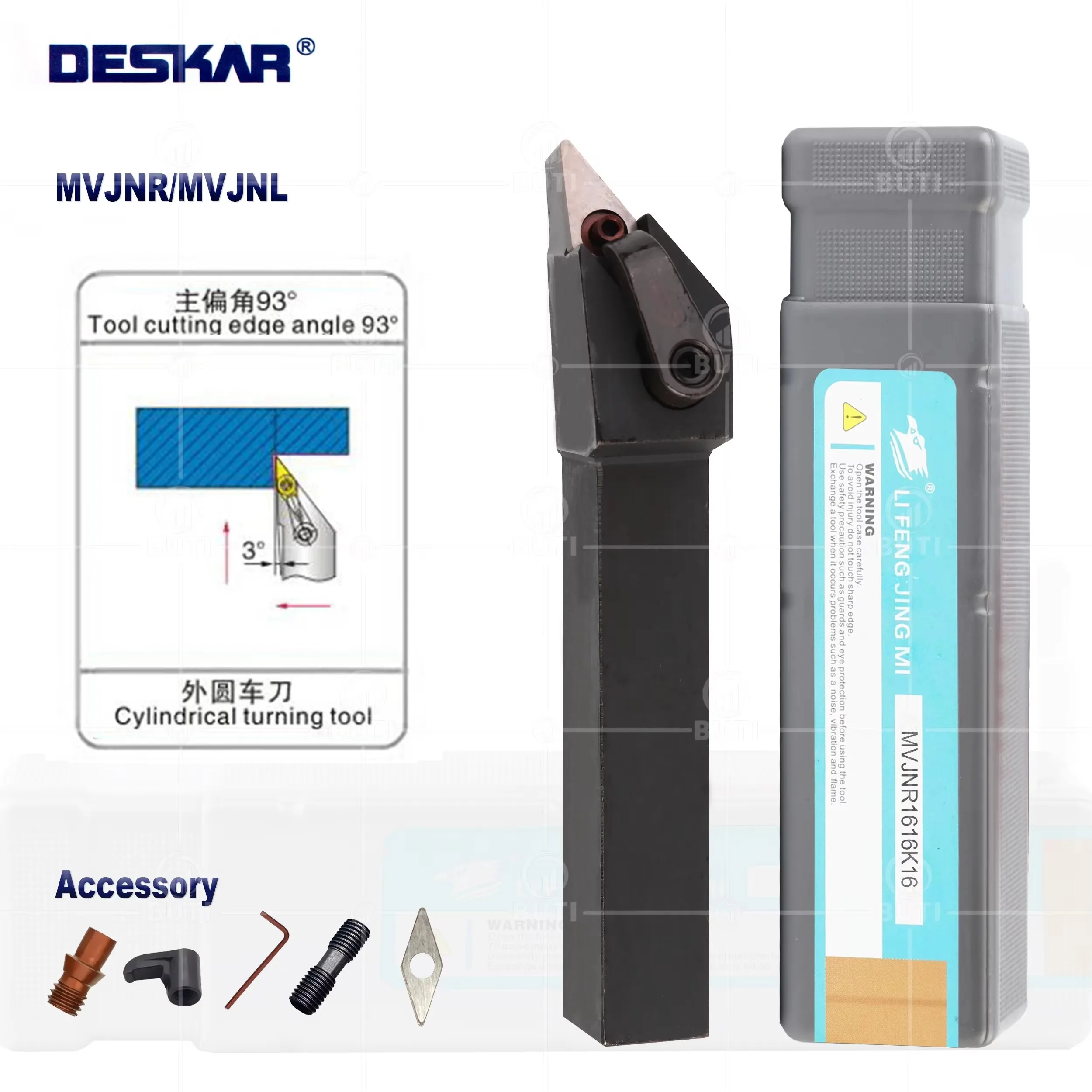 

DESKAR 100% Original MVJNR1616 MVJNL2020 MVJNR2525 Tool Holder Series External Circular Turning Tool Holder CNC Lathe Processing