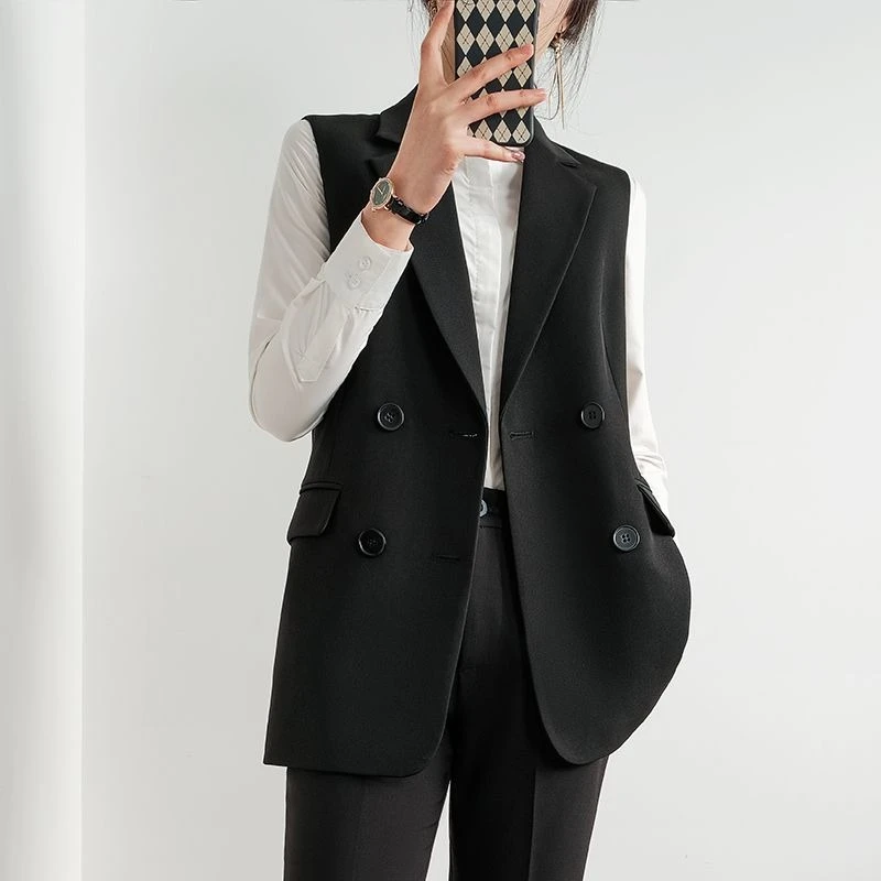 

2026 Новый женский блейзер без рукавов в британском стиле, модная профессиональная верхняя одежда на весну и осень