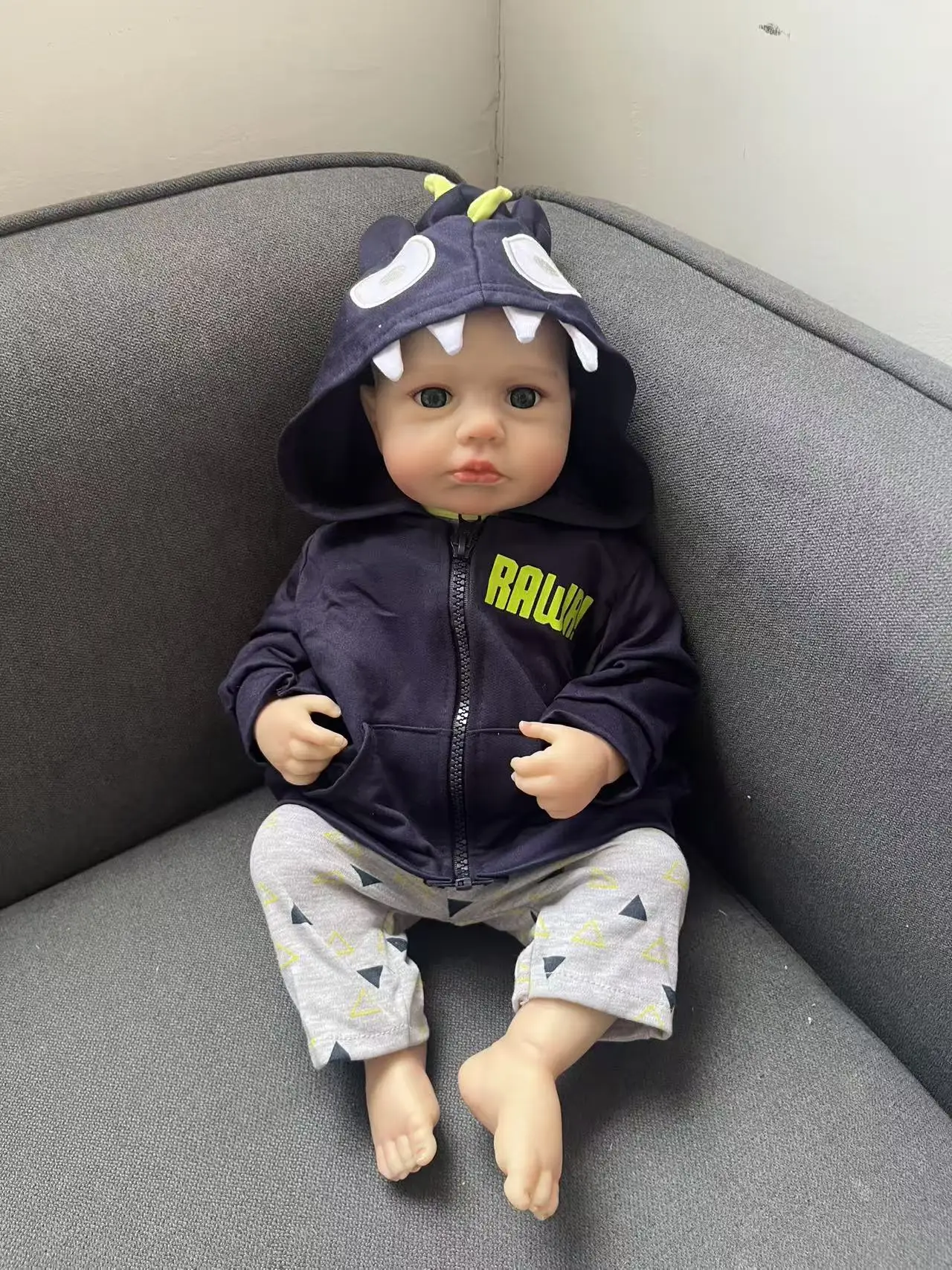 

48 см силиконовые куклы Reborn Baby Boy Loulou, полный виниловый корпус, настоящие куклы, ручная детализация, 3D-кожа с видимыми венами