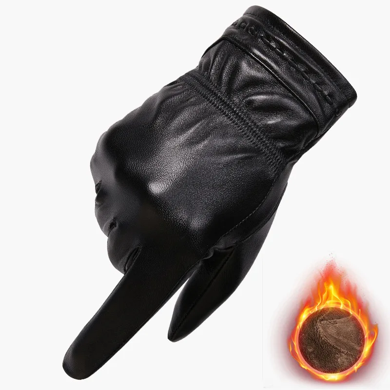 

X6172 Men's Warm Hand-worn Gloves Warm Sheepskin Gloves Leather City Korean Version of Sheepskin Gloves