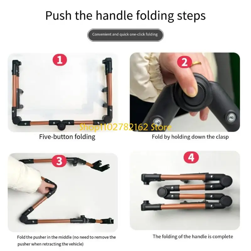 

547B Retractable Collapsible All Terrain Pull Handle For Transport Wagons Ergonomic Grip And Tool Assembly Camping Use