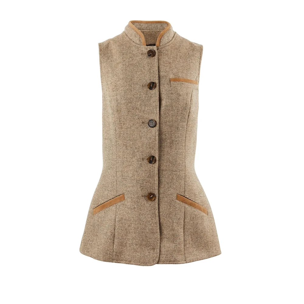 Women\'s Herringbone Vest Giletes for Women Long Woman Vests Trendy Women\'s Clothing New in Coats and Jackets Tops Lady Best Coat
