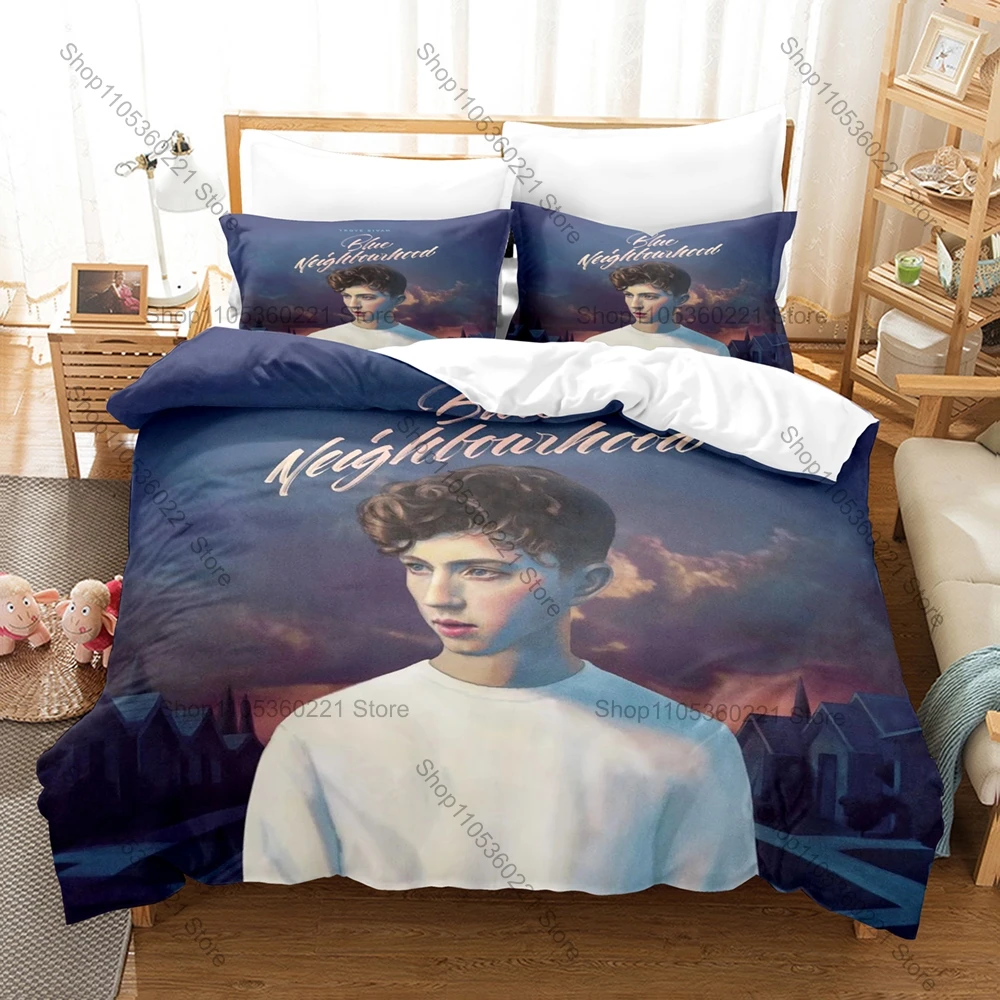 Australian Pop Singer T-Troye Sivan Bedding Set 1 Duvet Cover + 2 Pillowcases Digital Print Bed Cover For Music Fans