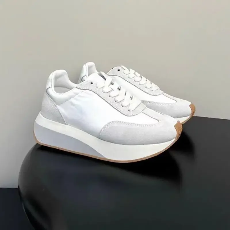 

2024 Color Matching Platform Forrest Gump Shoes Women's Shoes Lace-Up Casual Height-Increasing Round Head Casual Sports Shoes