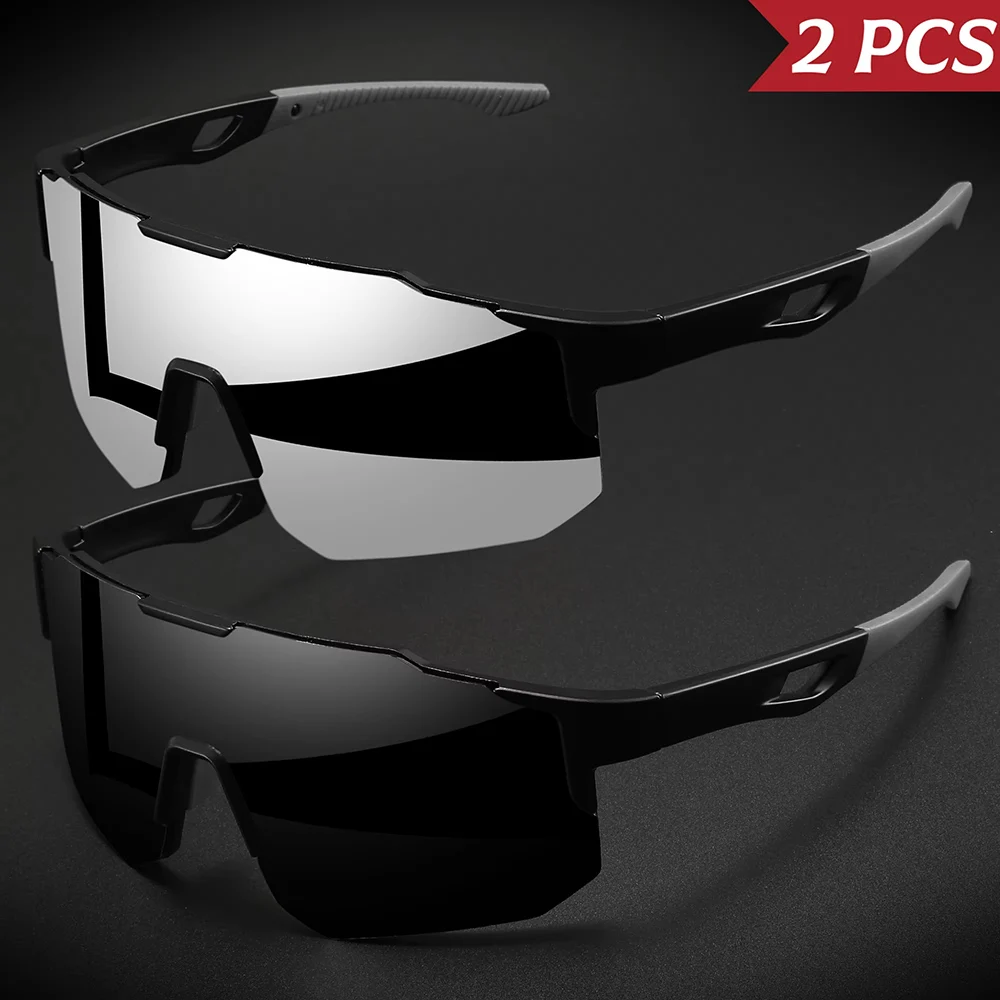 1–3 Stück Unisex-Sport-Sonnenbrille, übergroß, UV400, Wrap-Around-Design, bunt, bequem, für Radfahren, Wandern, Outdoor-Aktivitäten