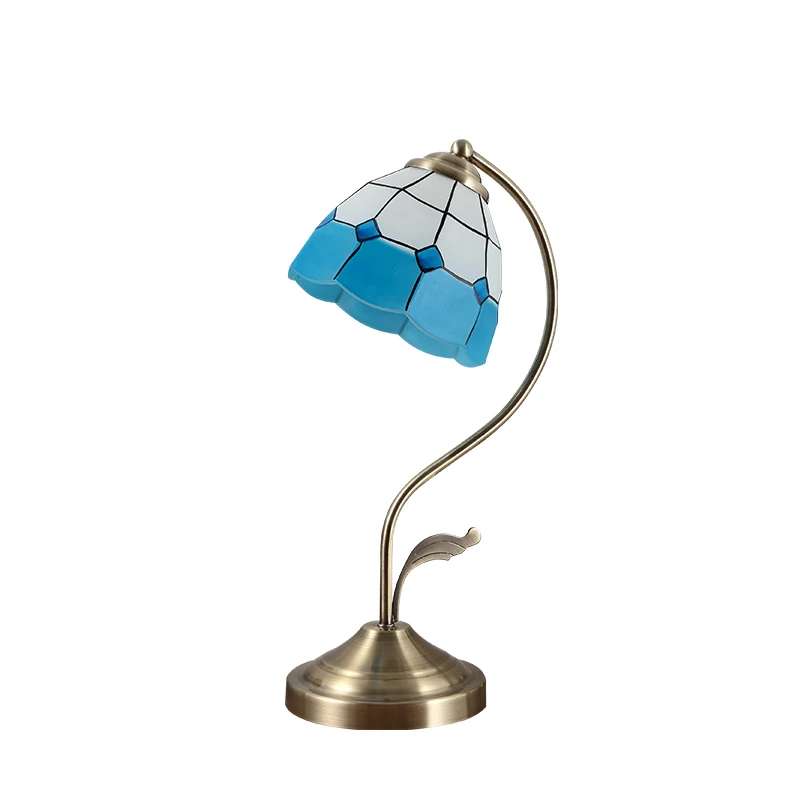 Retro Mediterranean Bedside Lamp European Pastoral Style Warm Light Creative Decorative Table Lamp for Bedroom Study Romantic