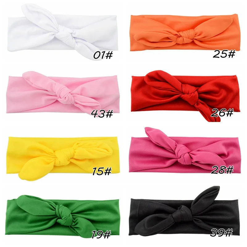 New Baby Nylon Headband Soft Rabbit Bowknot Turban Hair Bands for Children Girls Elastic Headwrap Hair Accessories