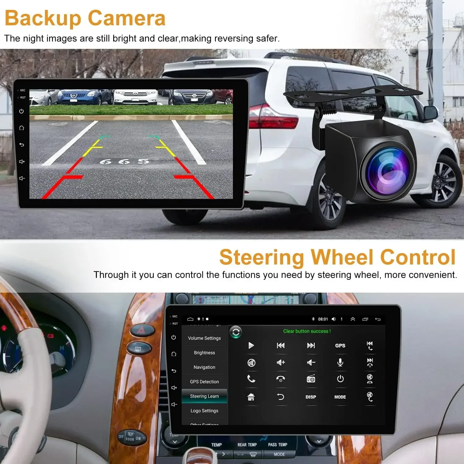 For 2004-2010 Toyota Sienna Android 13 In-Car Navigation System 9-inch Built-in with CarPlay + Android Auto / 2+32G