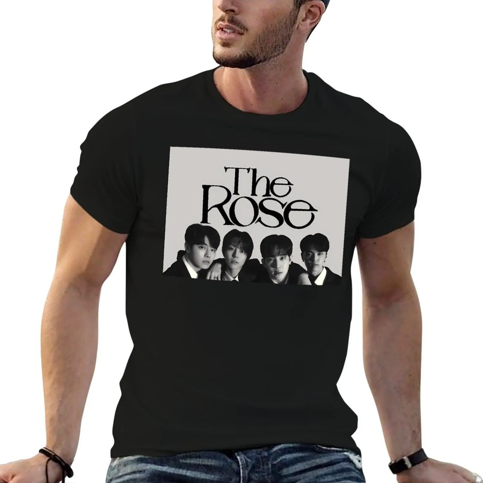 

The Rose Kpop Band T-Shirt man t shirt cotton high quality anime tshirt T-Shirt