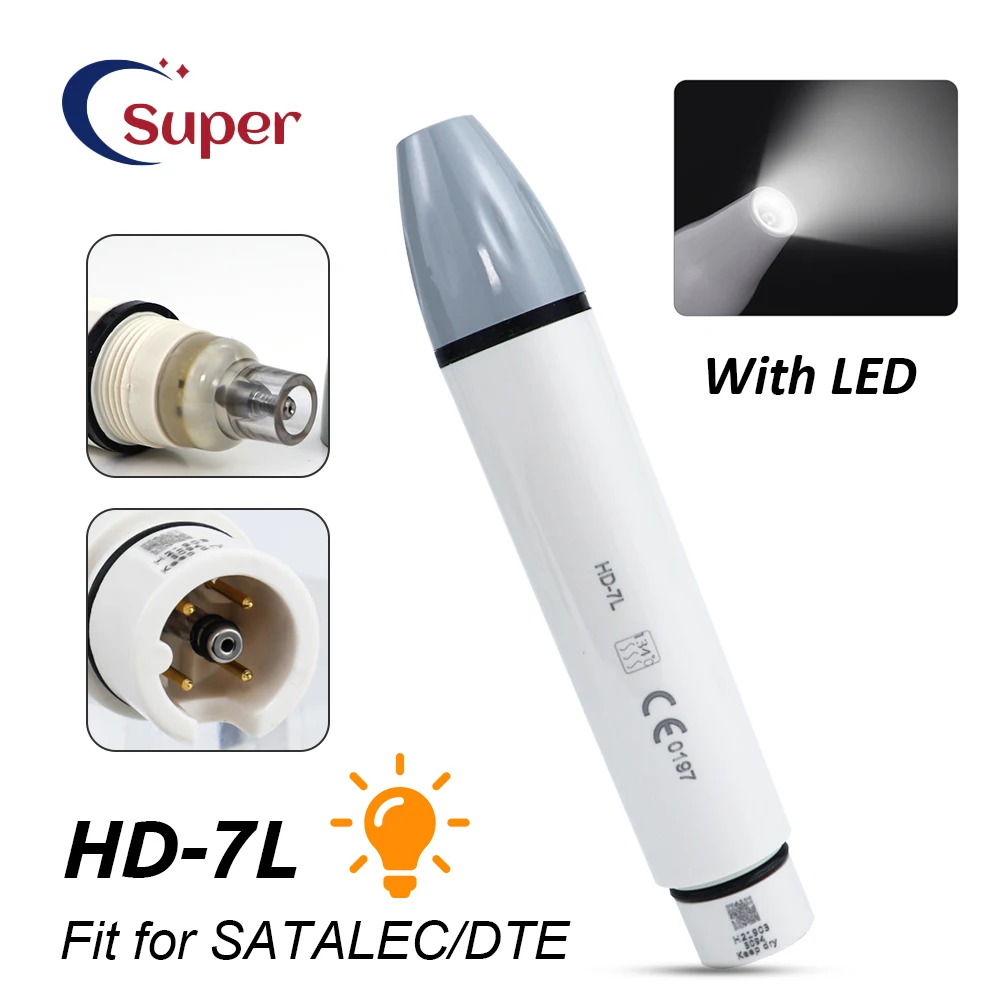 

Стоматологический ультразвуковой скалер со светодиодной подсветкой HD-7L, подходит для SATELEC DTE, ультразвуковой пьезоскалер, стоматологические инструменты