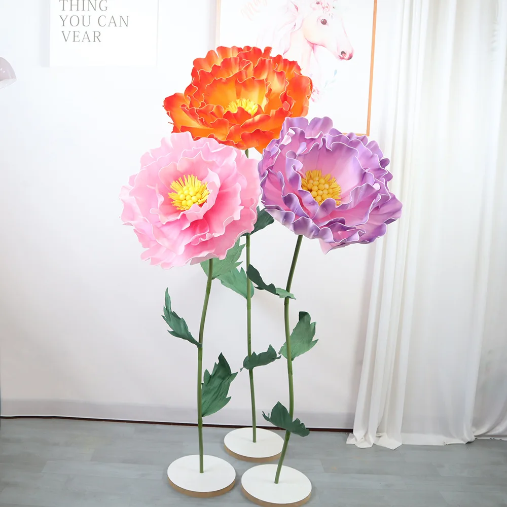 

Artificial Large Poppies Flower Head PE Foam Material Diy Wedding Decoration Road Lead Flowers Shop Window Display Flower