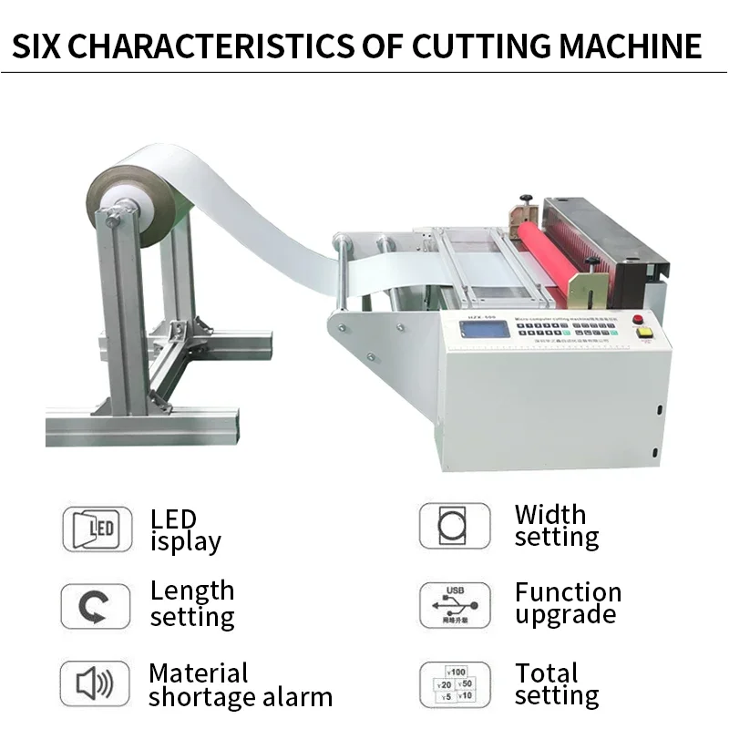 Automatic Cloth Tape Cutting Machine, LCD Screen for Non-woven Fabric Bubble Film, Copper Foil Kraft Paper, PVC Film