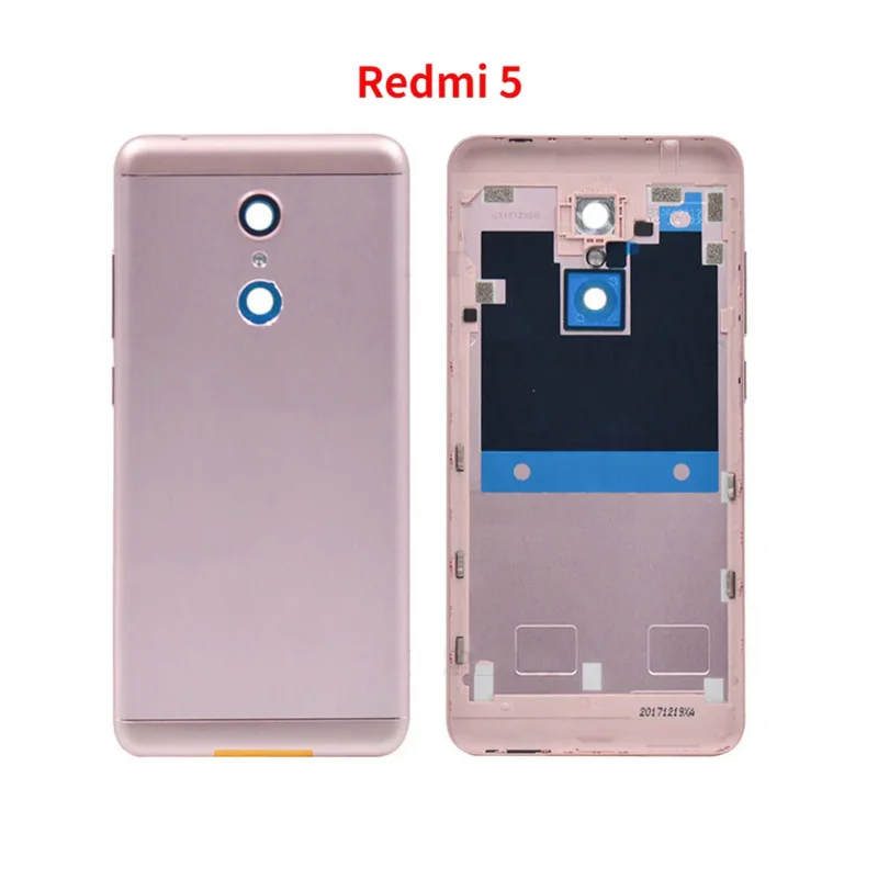 Cubierta trasera de batería para Xiaomi Redmi 5 Plus, carcasa de repuesto para puerta, con botón de volumen de encendido, para Xiaomi Redmi 5