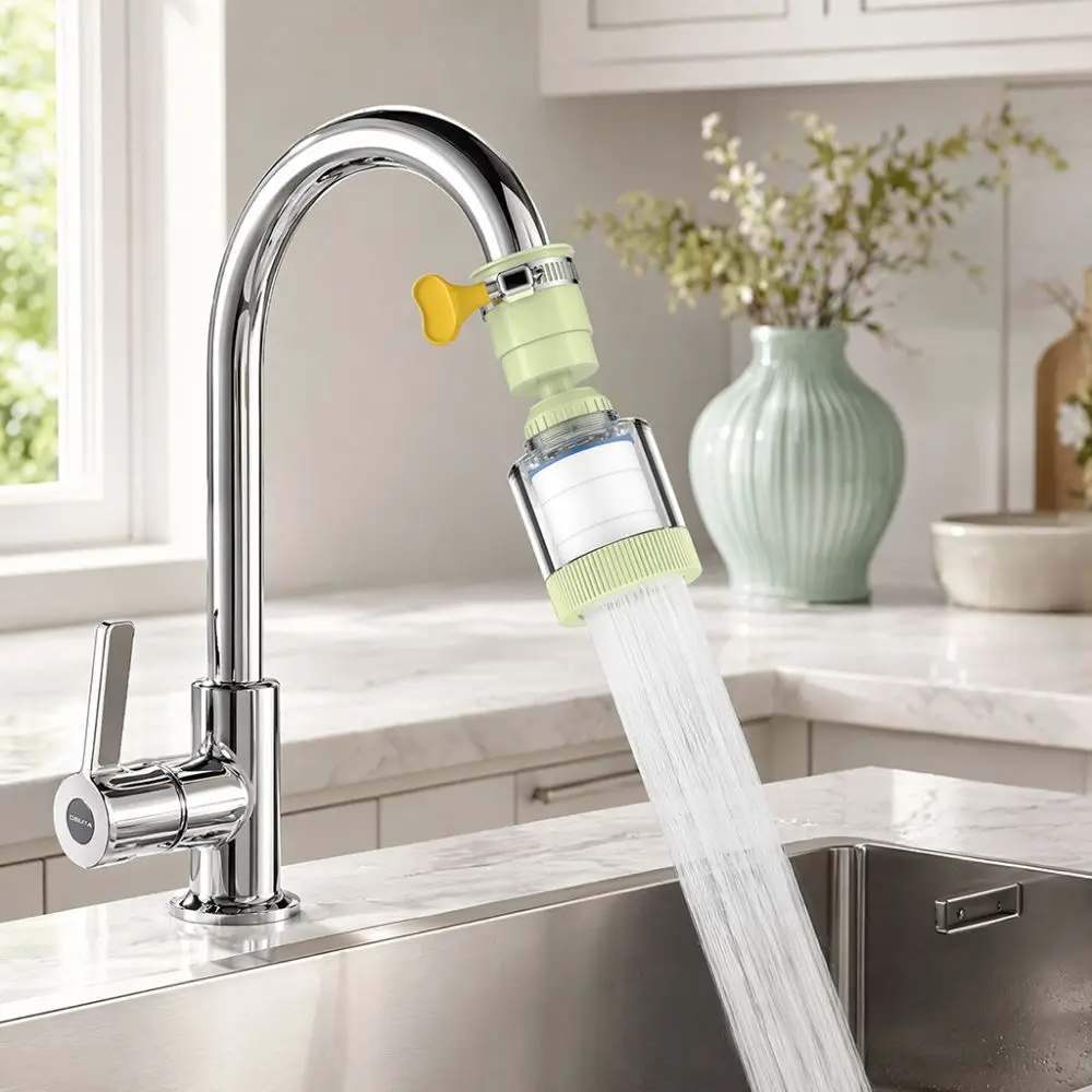 Universal Faucet Filter Detachable 360 Degree Rotatable Filter Water Purifier Splash-proof Easy To Install