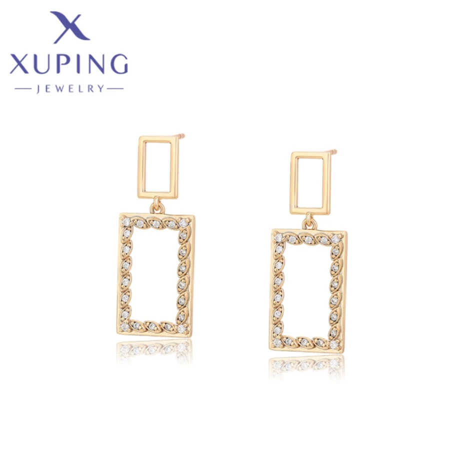 Xuping Jewelry Fashion New Arrival Simple Shaped Copper Alloy Metal Earrings for Women Girl Christmas Party Wish Gifts S00070913