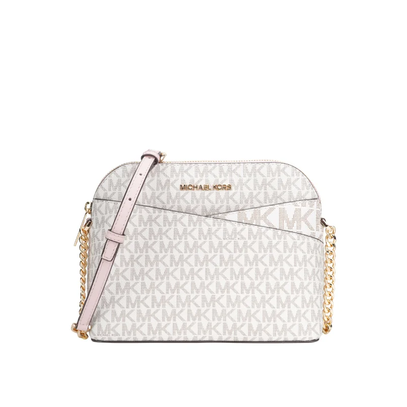 

Сумка-кроссбоди MICHAEL KORS Jet Set Travel Medium Logo Dome в цвете Vanilla 35F1GTVC6B