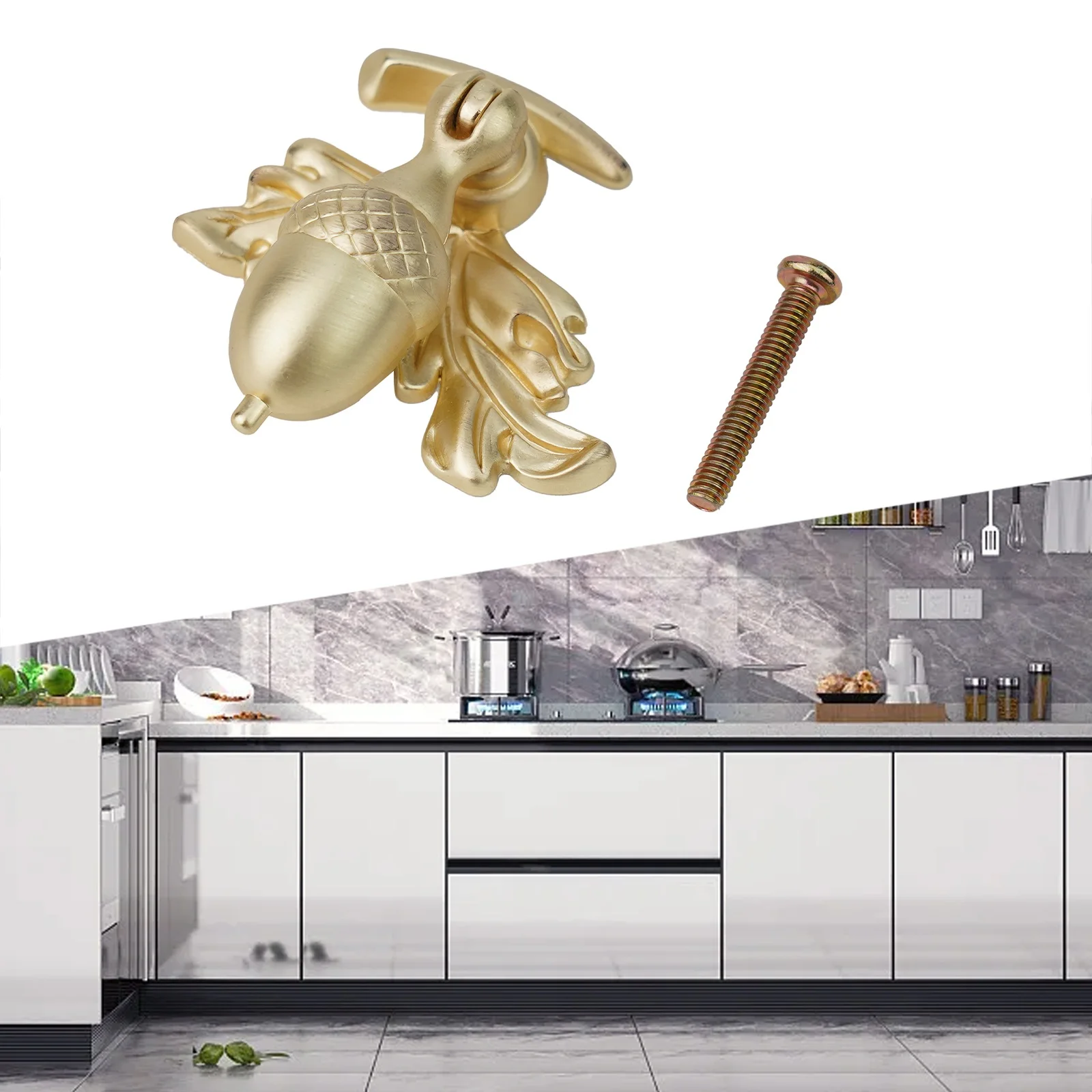 1pc Knob Classical Acorn Bronze Zinc Alloy Handle Drawer Knob For Kitchen Cabinets 52*51*22mm Hardware Home Improvement