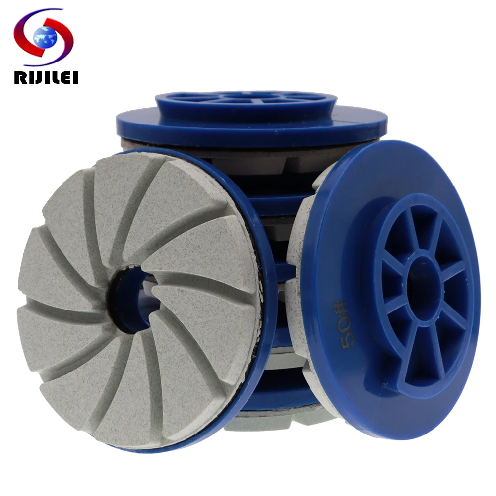 7 PCS 4 Inch Edge Polishing Pad With Snail Lock 100mm Automatic Grinding Wheel Granite Marble Stone Concrete Abrasive Disc