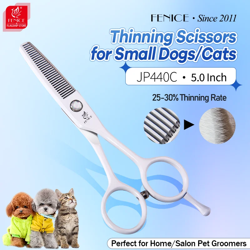 

Fenice professional Pet Grooming Scissors 5.0 Inch Thinning Shears for Small Dogs/Cats Trimming Rate 25%-30%