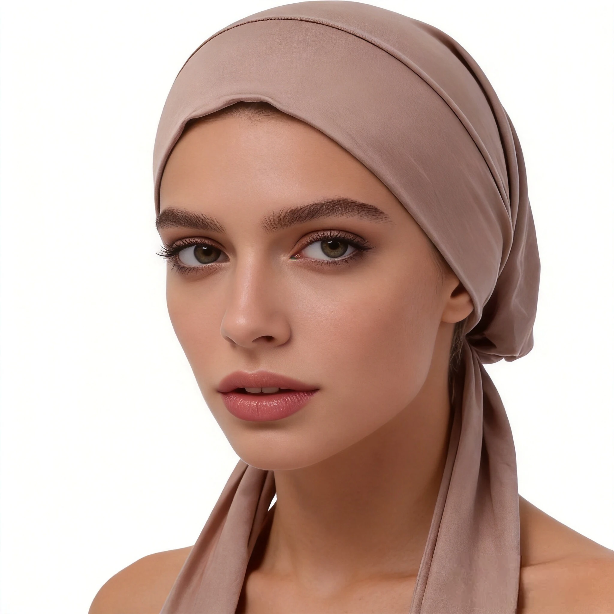 Women Soft Stretch Turban Head Wrap Solid Color Pre Tied Headscarf Long Tails Breathable Head Cover Cap Daily Wear Hair Cosplay